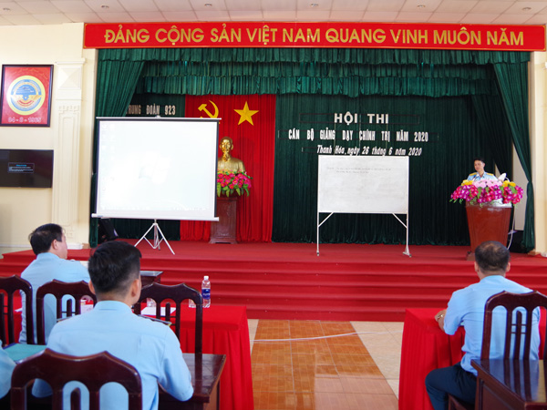 Trung đoàn 923 tổ chức hội thi cán bộ giảng dạy chính trị giỏi năm 2020