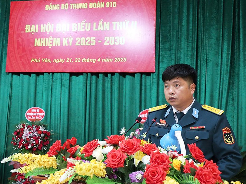 Đảng bộ Trung đoàn 915 tổ chức thành công Đại hội đại biểu Đảng bộ nhiệm kỳ 2025-2030
