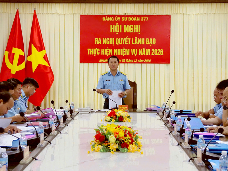 Đảng ủy Sư đoàn 377 tổ chức Hội nghị ra Nghị quyết lãnh đạo thực hiện nhiệm vụ năm 2026