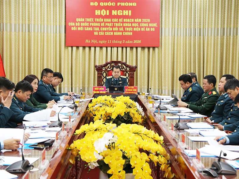 Bộ Quốc ph&ograve;ng tổ chức Hội nghị qu&aacute;n triệt, triển khai c&aacute;c kế hoạch năm 2026 về ph&aacute;t triển khoa học, c&ocirc;ng nghệ, đổi mới s&aacute;ng tạo, chuyển đổi số, thực hiện Đề &aacute;n 06 v&agrave; cải c&aacute;ch h&agrave;nh ch&iacute;nh