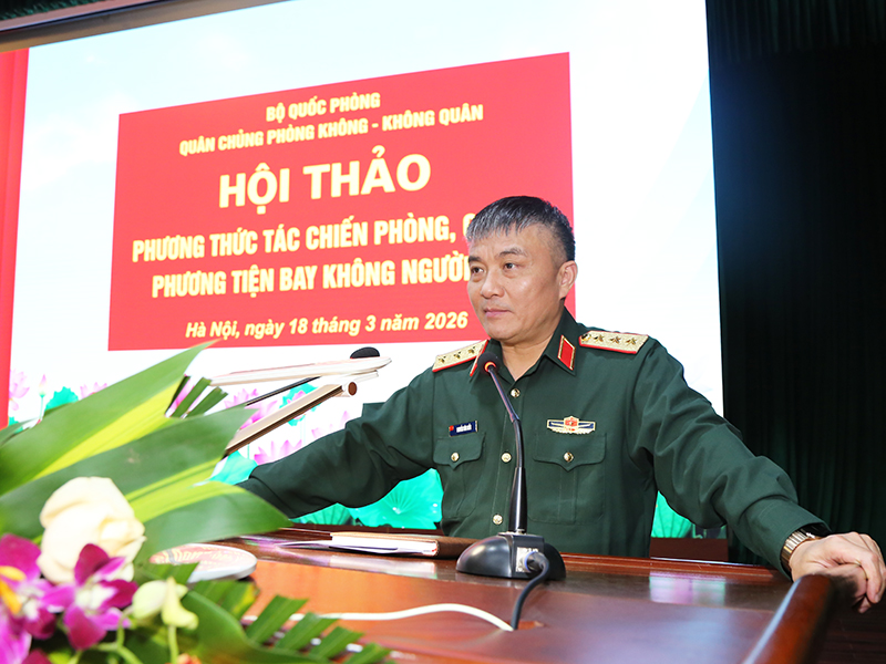 Qu&acirc;n chủng Ph&ograve;ng kh&ocirc;ng - Kh&ocirc;ng qu&acirc;n tổ chức Hội thảo phương thức t&aacute;c chiến ph&ograve;ng, chống phương tiện bay kh&ocirc;ng người l&aacute;i