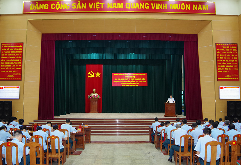 Trường Cao đẳng Kỹ thuật PK-KQ tổ chức Hội nghị học tập, qu&aacute;n triệt v&agrave; triển khai thực hiện Nghị quyết hội nghị lần thứ hai, Ban Chấp h&agrave;nh Trung ương Đảng kh&oacute;a XIV