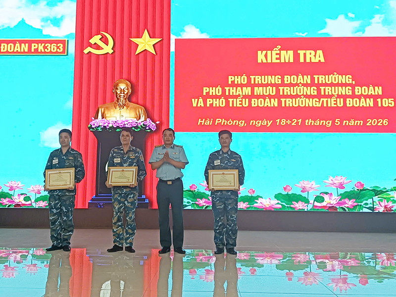 Sư đo&agrave;n 363 tổ chức kiểm tra Ph&oacute; trung đo&agrave;n trưởng, Ph&oacute; Tham mưu trưởng Trung đo&agrave;n, Ph&oacute; Tiểu đo&agrave;n trưởng Tiểu đo&agrave;n 105 năm 2026
