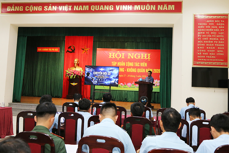 Cục Ch&iacute;nh trị Qu&acirc;n chủng Ph&ograve;ng kh&ocirc;ng - Kh&ocirc;ng qu&acirc;n bế mạc Hội nghị tập huấn cộng t&aacute;c vi&ecirc;n B&aacute;o Ph&ograve;ng kh&ocirc;ng - Kh&ocirc;ng qu&acirc;n năm 2026