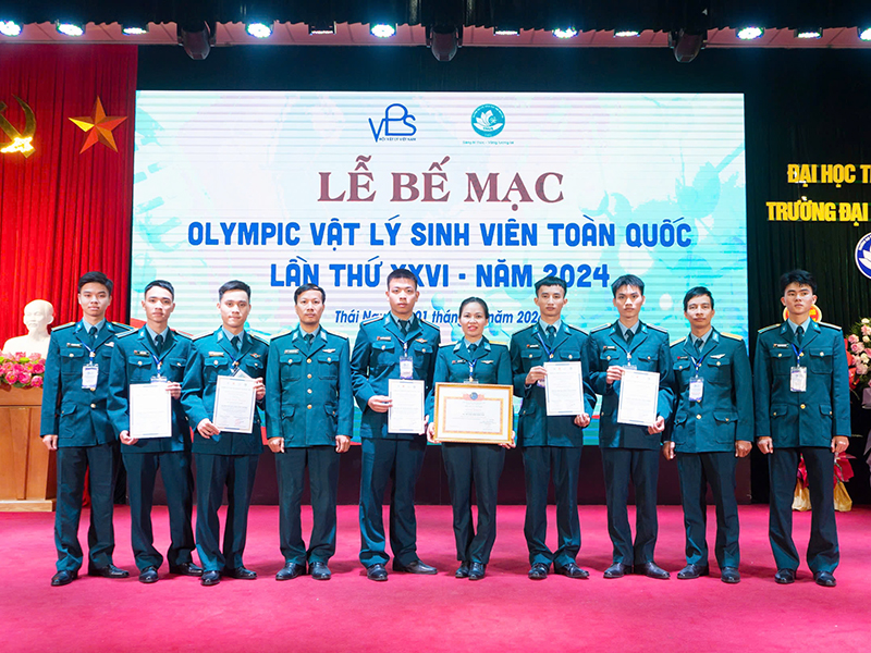 Học viện Phòng không-Không quân đạt giải nhì toàn đoàn tại Cuộc thi Olympic Vật lý sinh viên toàn quốc lần thứ XXVI