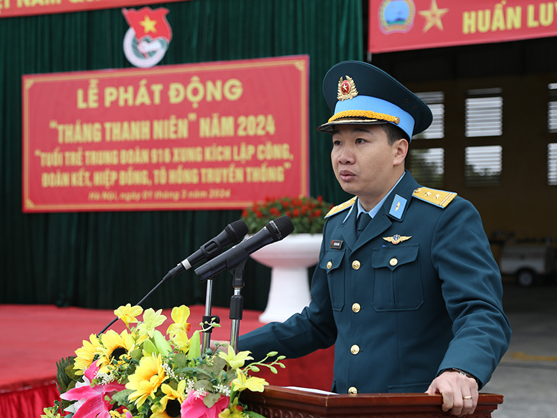 Trung đoàn 916 tổ chức Lễ phát động “Tháng Thanh niên” năm 2024
