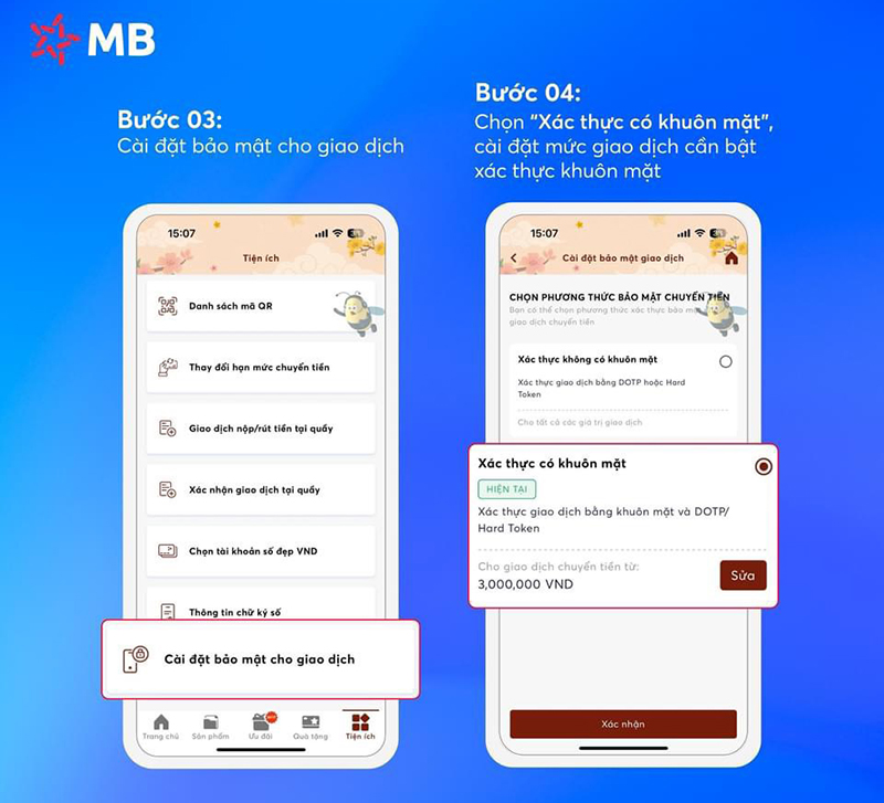 App MBBank: Xác thực khuôn mặt, an tâm chuyển tiền