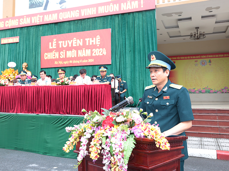 Các đơn vị trong Quân chủng Phòng không - Không quân tuyên thệ chiến sĩ mới năm 2024