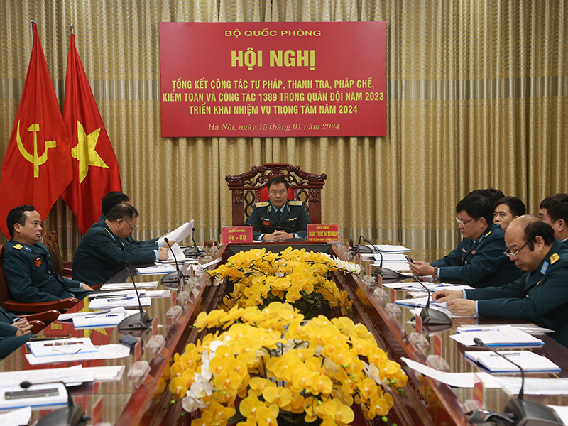 Bộ Quốc phòng tổng kết công tác tư pháp, thanh tra, pháp chế, kiểm toán và công tác 1389 trong Quân đội năm 2023
