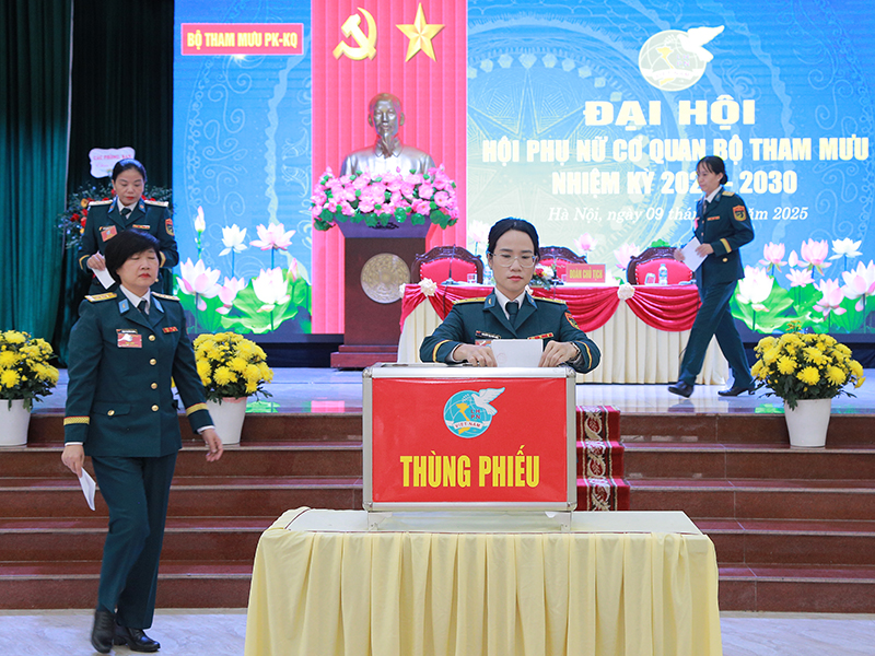 Hội Phụ nữ cơ quan Bộ Tham mưu Quân chủng Phòng không - Không quân tổ chức Đại hội nhiệm kỳ 2025 - 2030