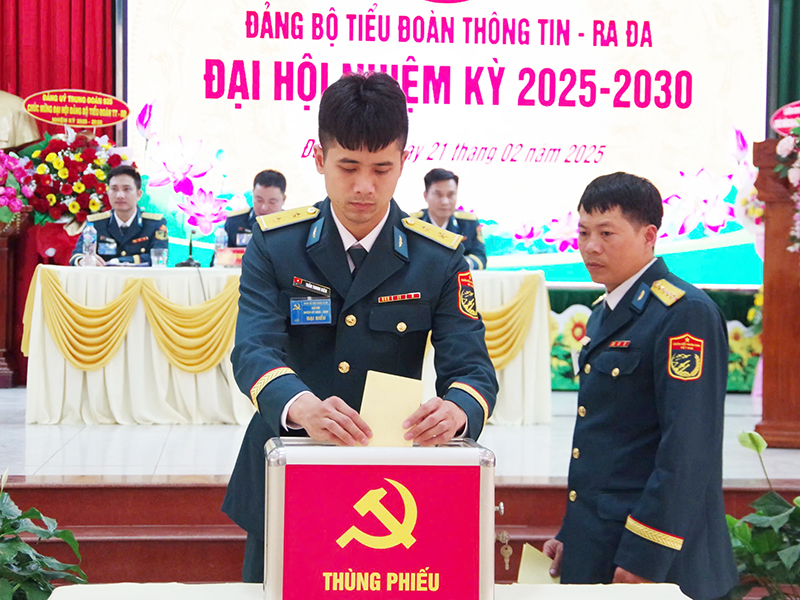 Đảng bộ Tiểu đoàn Thông tin - Ra đa, Trung đoàn 935 tổ chức thành công Đại hội nhiệm kỳ 2025-2030