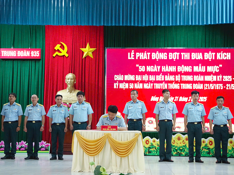 Trung đoàn 935 phát động đợt thi đua đột kích “50 ngày hành động mẫu mực”