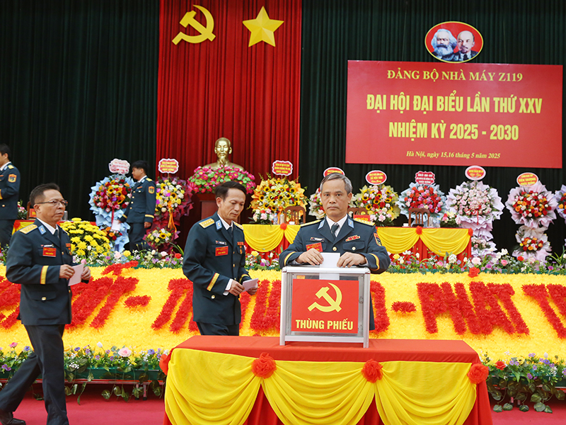 Đảng bộ Nhà máy Z119 tổ chức thành công Đại hội đại biểu lần thứ XXV, nhiệm kỳ 2025 - 2030