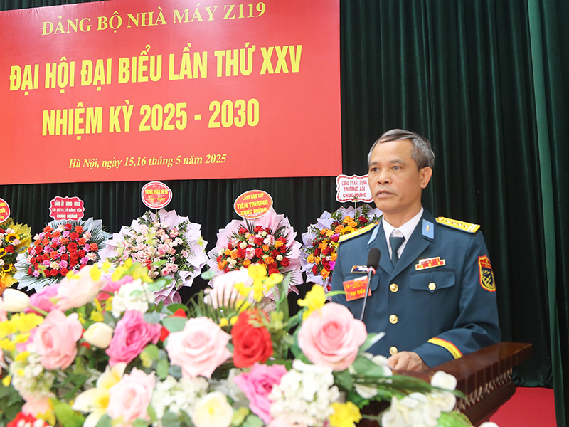 Đảng bộ Nhà máy Z119 tổ chức thành công Đại hội đại biểu lần thứ XXV, nhiệm kỳ 2025 - 2030