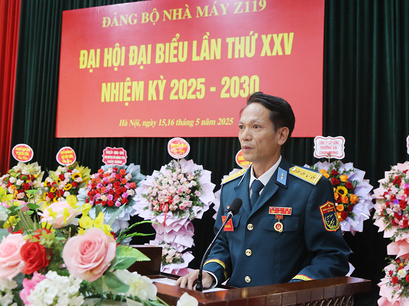 Đảng bộ Nhà máy Z119 tổ chức thành công Đại hội đại biểu lần thứ XXV, nhiệm kỳ 2025 - 2030