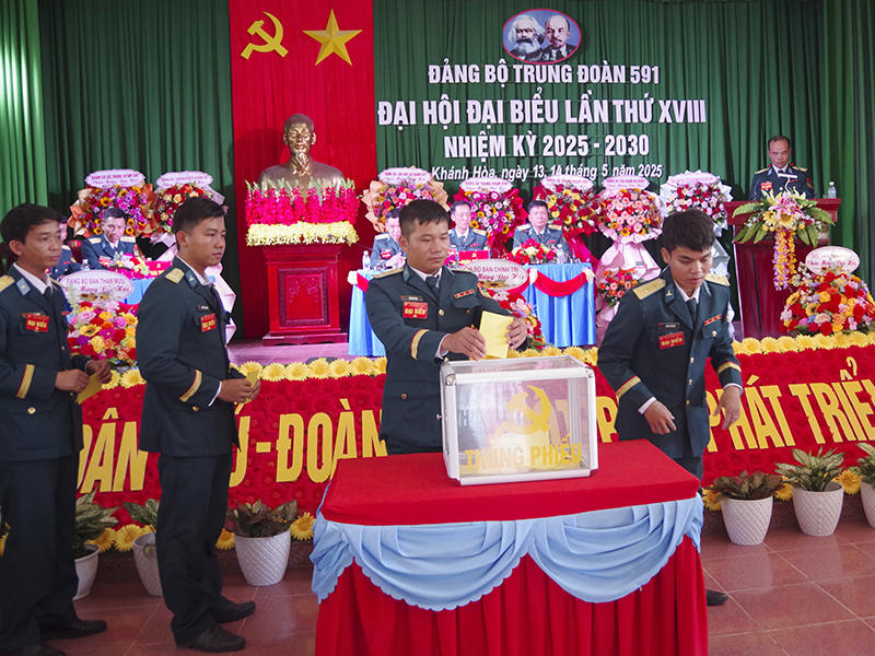 Đảng bộ Trung đoàn 591 tổ chức Đại hội đại biểu nhiệm kỳ 2025 - 2030