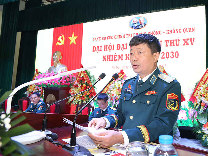 Đảng bộ Cục Chính trị Quân chủng Phòng không - Không quân tổ chức thành công Đại hội đại biểu lần thứ XV, nhiệm kỳ 2025-2030
