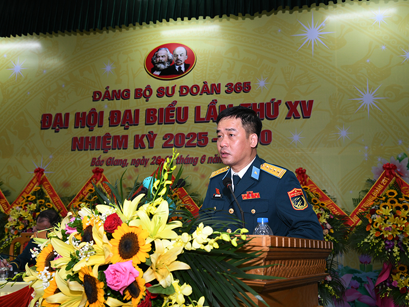 Đảng bộ Sư đoàn 365 tổ chức thành công Đại hội đại biểu lần thứ XV, nhiệm kỳ 2025-2030
