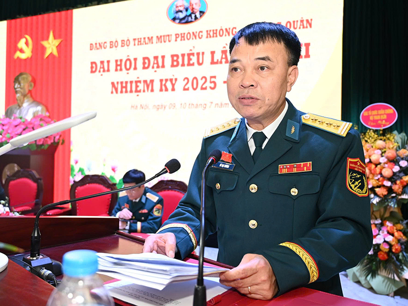 Đảng bộ Bộ Tham mưu Phòng không - Không quân tổ chức Đại hội đại biểu lần thứ XI, nhiệm kỳ 2025-2030