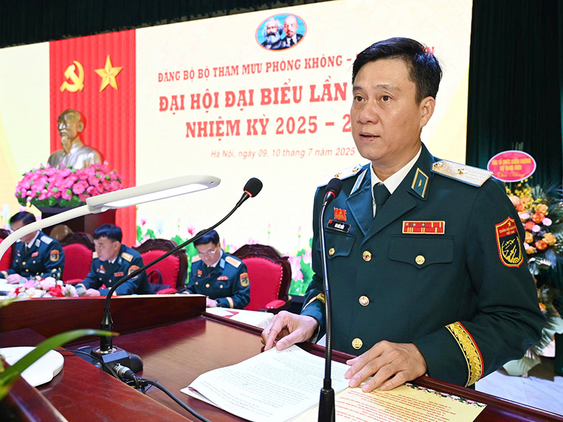 Đảng bộ Bộ Tham mưu Phòng không - Không quân tổ chức Đại hội đại biểu lần thứ XI, nhiệm kỳ 2025-2030
