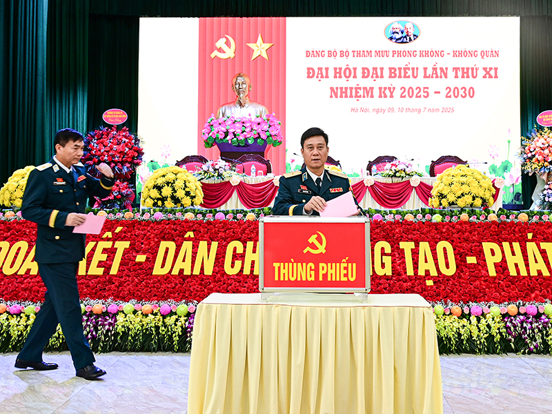 Đảng bộ Bộ Tham mưu Phòng không - Không quân tổ chức Đại hội đại biểu lần thứ XI, nhiệm kỳ 2025-2030