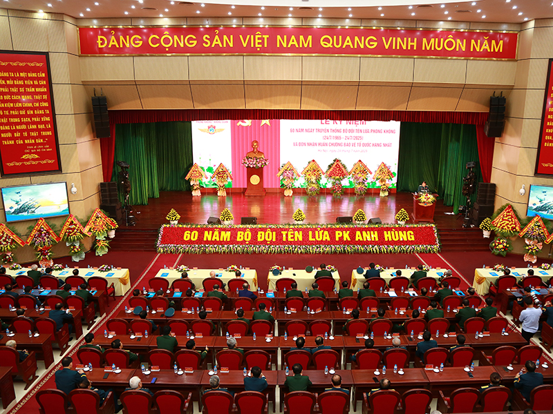 Quân chủng Phòng không - Không quân tổ chức Lễ kỷ niệm 60 năm Ngày truyền thống Bộ đội Tên lửa Phòng không (24-7-1965/24-7-2025) và đón nhận Huân chương Bảo vệ Tổ quốc hạng Nhất