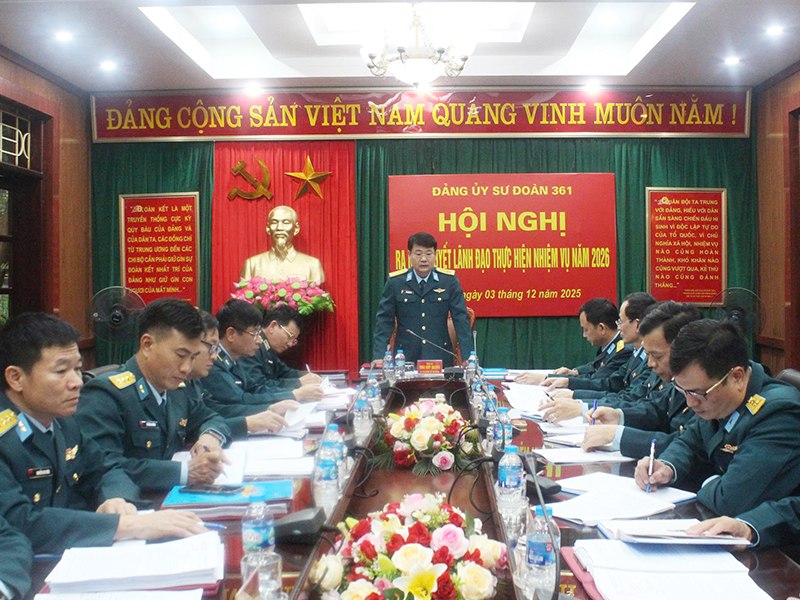 Đảng ủy Sư đoàn 361 ra Nghị quyết lãnh đạo thực hiện nhiệm vụ năm 2026