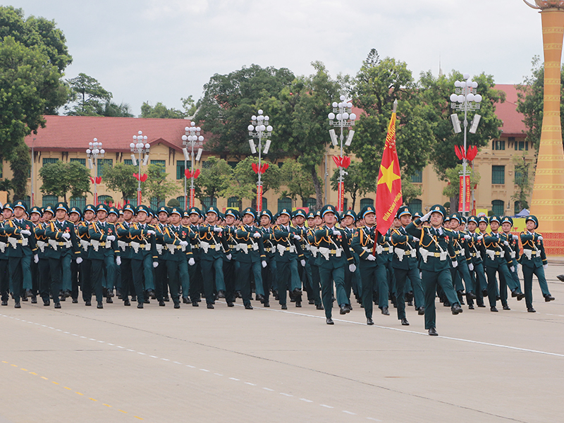Lực lượng diễu binh, diễu hành Quân chủng Phòng không - Không quân Tổng hợp luyện lần thứ hai tại Quảng trường Ba Đình