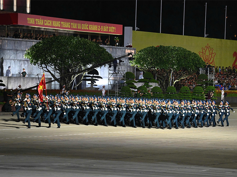 Lực lượng diễu binh, diễu hành Quân chủng Phòng không - Không quân Tổng hợp luyện lần thứ hai tại Quảng trường Ba Đình