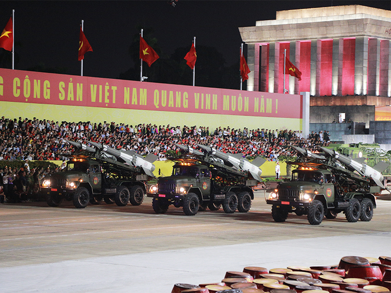 Lực lượng diễu binh, diễu hành Quân chủng Phòng không - Không quân Tổng hợp luyện lần thứ hai tại Quảng trường Ba Đình