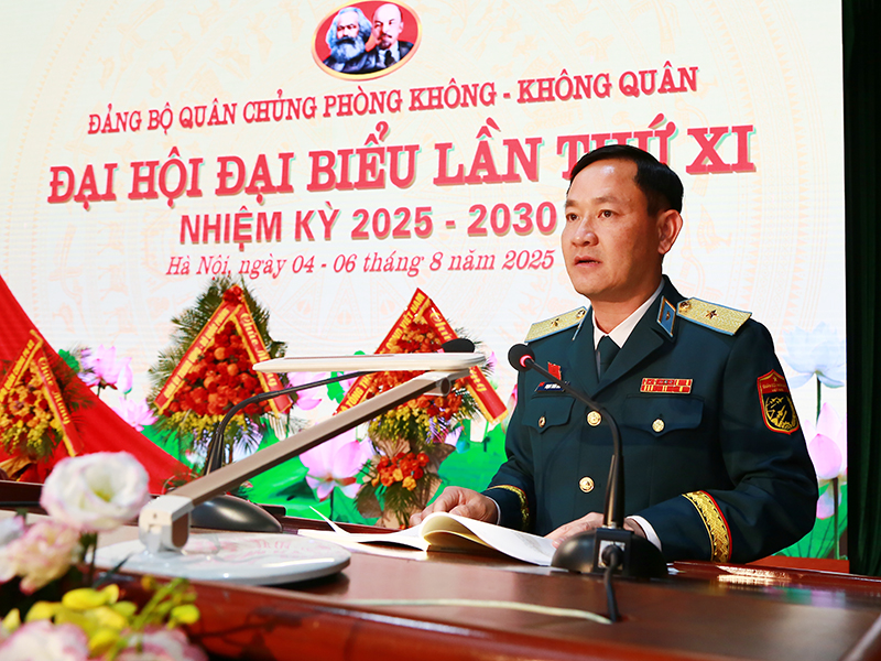 Đại hội đại biểu Đảng bộ Quân chủng Phòng không - Không quân lần thứ XI, nhiệm kỳ 2025-2030 thành công tốt đẹp