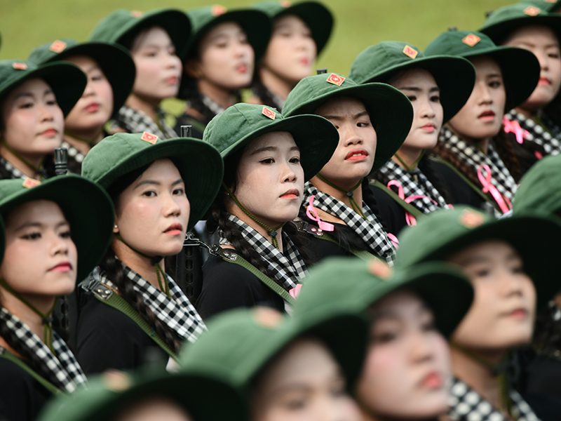 Lực lượng diễu binh, diễu hành tiếp tục tổng hợp luyện lần thứ ba