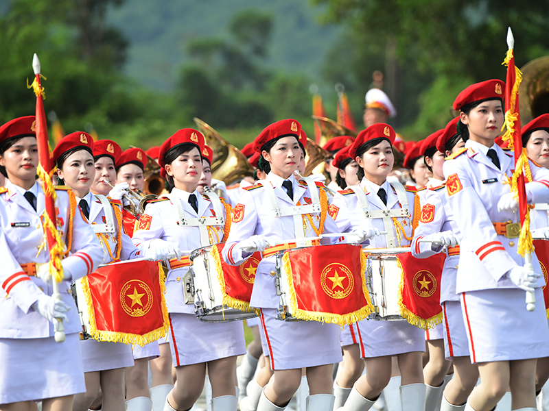 Lực lượng diễu binh, diễu hành tiếp tục tổng hợp luyện lần thứ ba