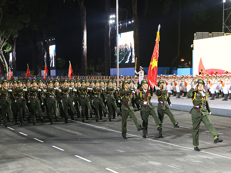 Tổng hợp luyện các lực lượng diễu binh, diễu hành tại thành phố Hồ Chí Minh