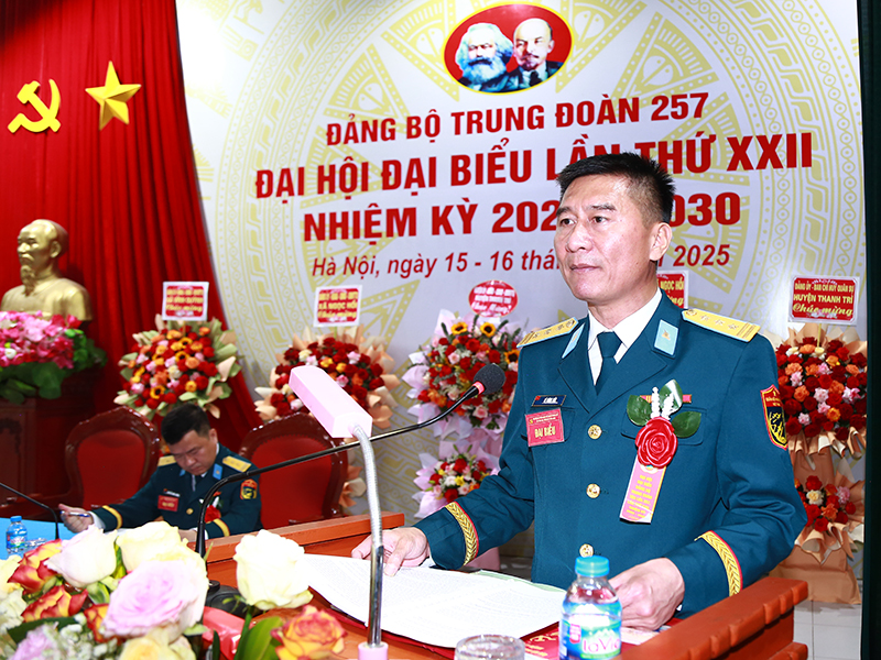 Đảng bộ Trung đoàn Tên lửa 257 tổ chức Đại hội đại biểu lần thứ XXII, nhiệm kỳ 2025-2030