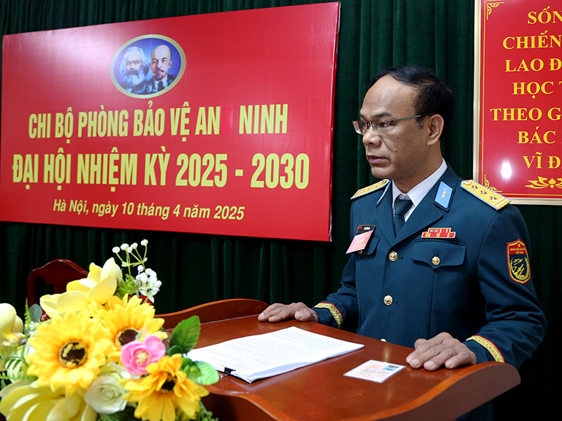 Chi bộ Phòng Bảo vệ an ninh, Cục Chính trị PK-KQ tổ chức Đại hội nhiệm kỳ 2025-2030