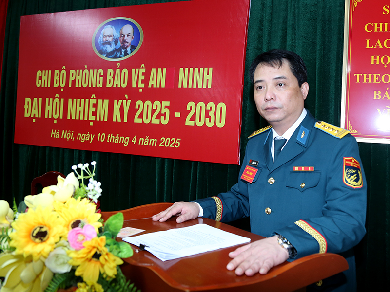 Chi bộ Phòng Bảo vệ an ninh, Cục Chính trị PK-KQ tổ chức Đại hội nhiệm kỳ 2025-2030