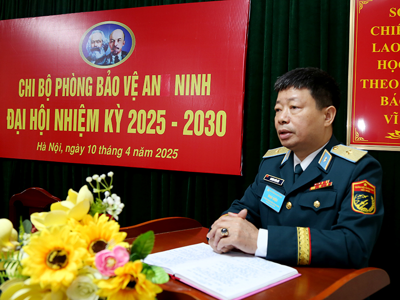 Chi bộ Phòng Bảo vệ an ninh, Cục Chính trị PK-KQ tổ chức Đại hội nhiệm kỳ 2025-2030