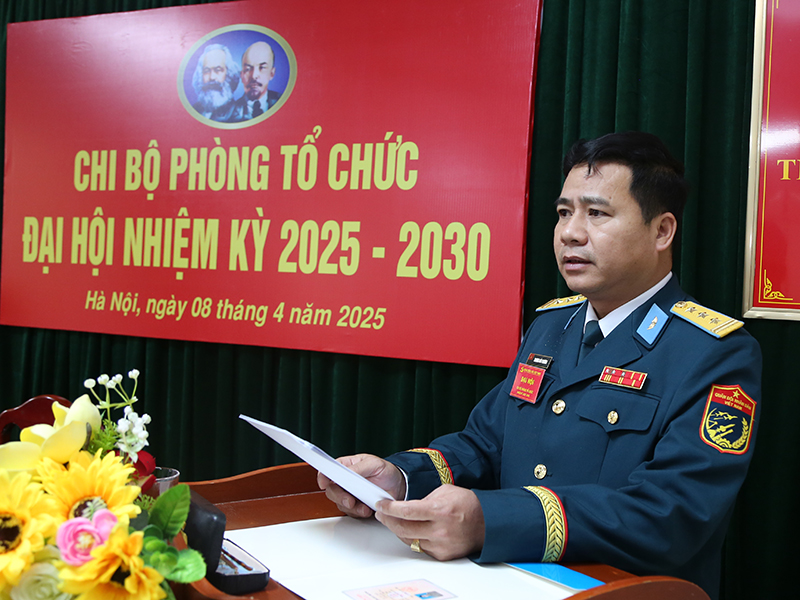 Chi bộ Phòng Tổ chức, Cục Chính trị PK-KQ tổ chức Đại hội nhiệm kỳ 2025-2030
