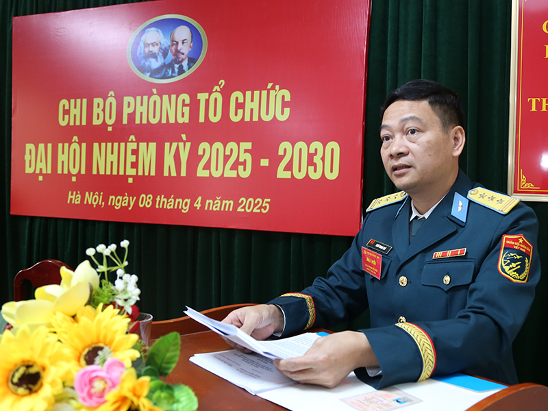 Chi bộ Phòng Tổ chức, Cục Chính trị PK-KQ tổ chức Đại hội nhiệm kỳ 2025-2030