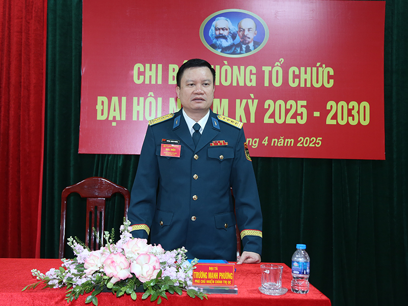 Chi bộ Phòng Tổ chức, Cục Chính trị PK-KQ tổ chức Đại hội nhiệm kỳ 2025-2030