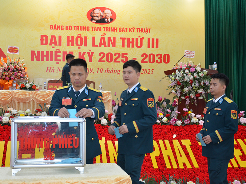 Trung tâm Trinh sát kỹ thuật, Bộ Tham mưu PK-KQ tổ chức thành công Đại hội đại biểu lần thứ III nhiệm kỳ 2025-2030