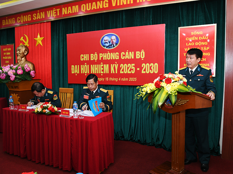 Chi bộ Phòng Cán bộ, Cục Chính trị Quân chủng Phòng không - Không quân tổ chức Đại hội nhiệm kỳ 2025-2030