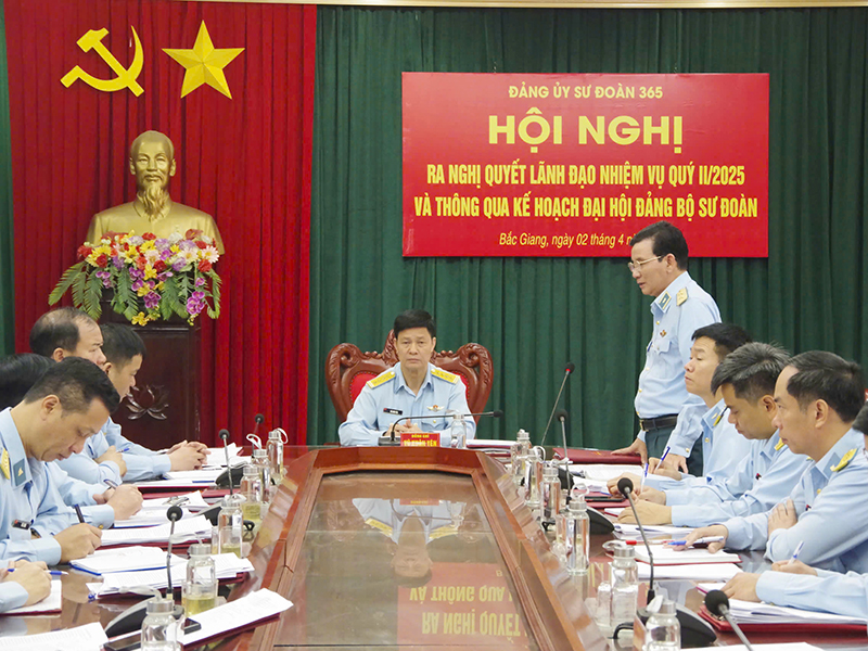 Đảng ủy Sư đoàn 365 ra nghị quyết lãnh đạo nhiệm vụ quý II năm 2025