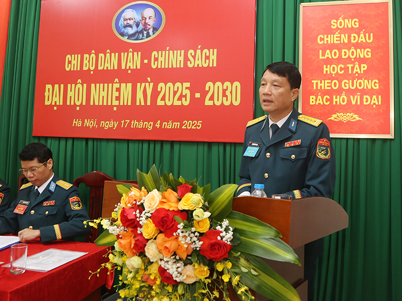 Chi bộ Dân vận - Chính sách, Cục Chính trị Quân chủng Phòng không - Không quân tổ chức Đại hội nhiệm kỳ 2025-2030