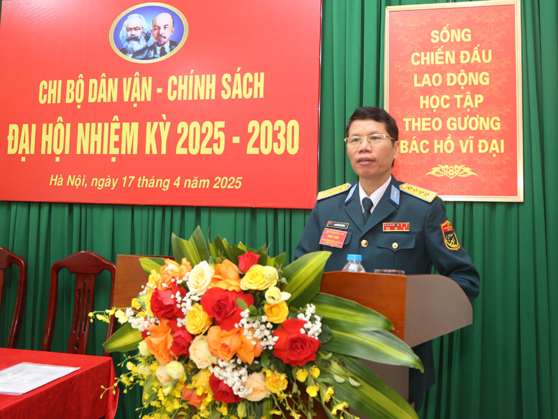 Chi bộ Dân vận - Chính sách, Cục Chính trị Quân chủng Phòng không - Không quân tổ chức Đại hội nhiệm kỳ 2025-2030