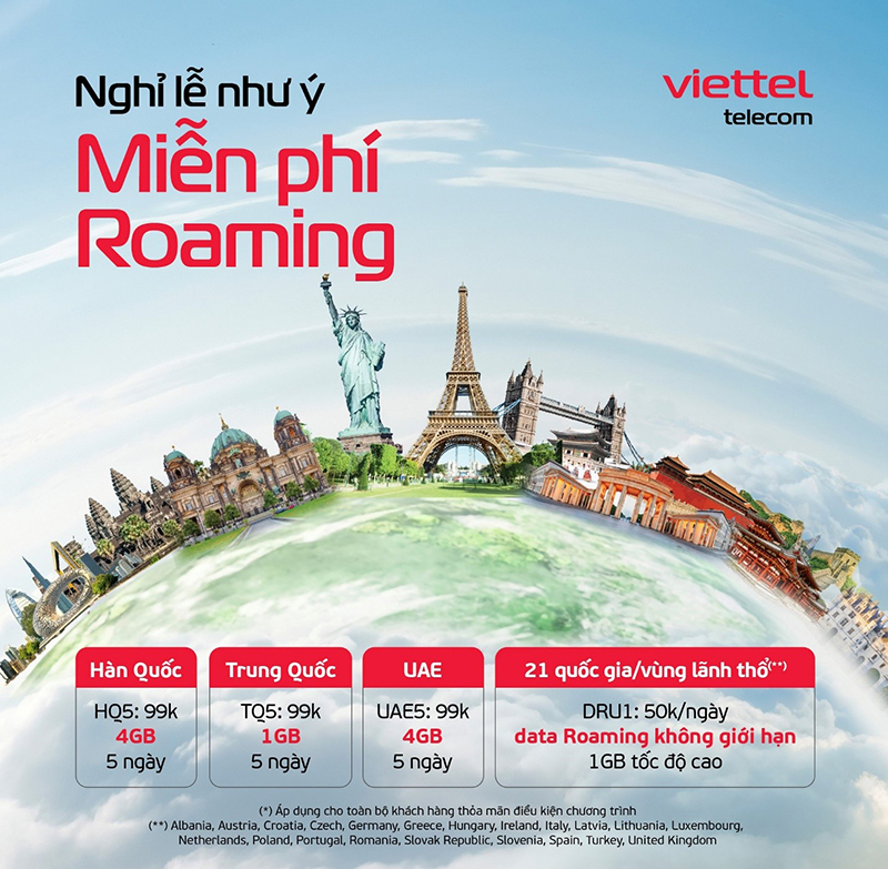 Roaming tưng bừng - mừng đại lễ: Viettel áp dụng ưu đãi lớn chưa từng có