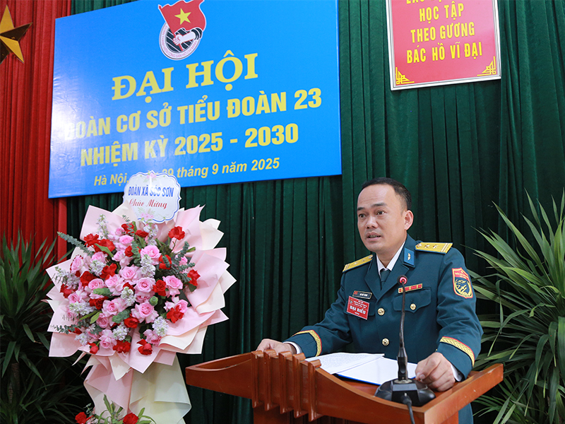 Đoàn cơ sở Tiểu đoàn Phòng hóa 23 tổ chức thành công Đại hội nhiệm kỳ 2025-2030