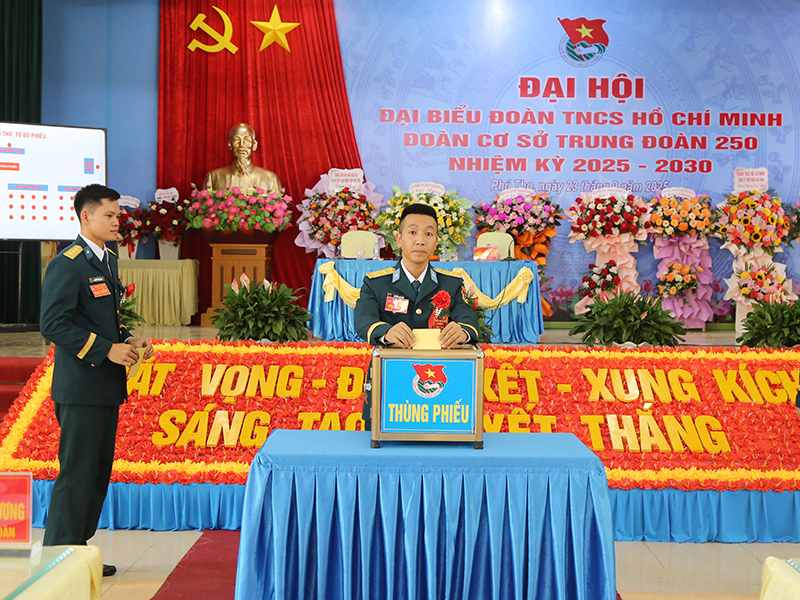 Đoàn cơ sở Trung đoàn 250 tổ chức Đại hội đại biểu Đoàn Thanh niên Cộng sản Hồ Chí Minh nhiệm kỳ 2025 - 2030