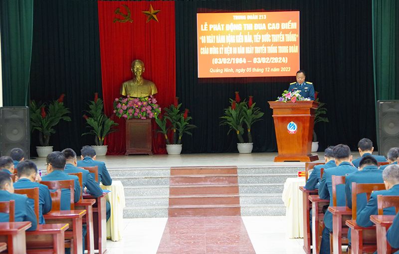 Trung đoàn 213 phát động thi đua cao điểm chào mừng kỷ niệm 60 năm Ngày truyền thống Trung đoàn (3-2-1964 / 3-2-2024)